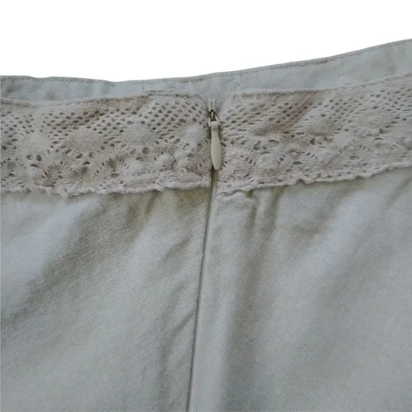 Vero Moda Linen Midi  Skirt, Lace, Bow, 36 (L) - Picture 6 of 7